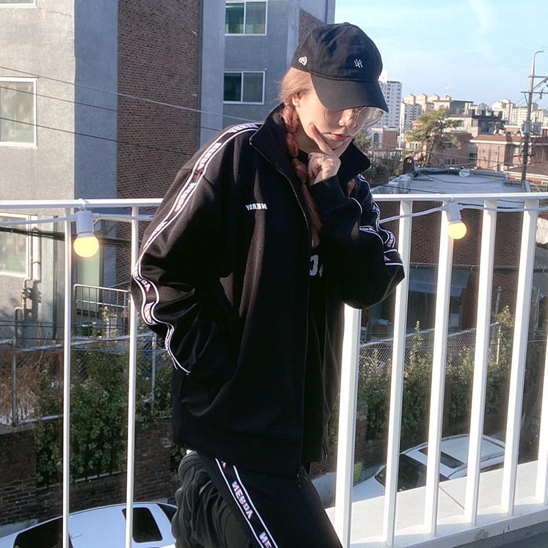 nerdy运动套装女秋iu丁程鑫马嘉祺同款宽松休闲运动套装