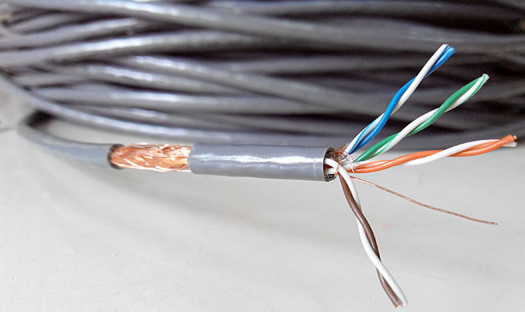 安普超五类双屏蔽抗干扰全铜/纯铜网线sftp cat5e双绞网络线300米