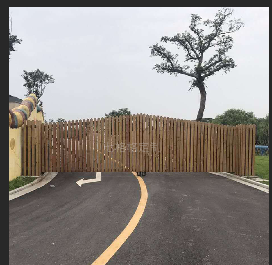 户外防腐木门庭院室外双开门花园拱门院子单门碳化木栅栏门定制