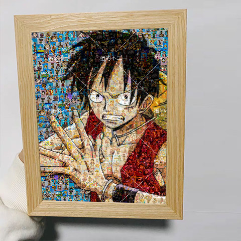 马赛克拼图效果多张照片合成一张实木相框摆台相框