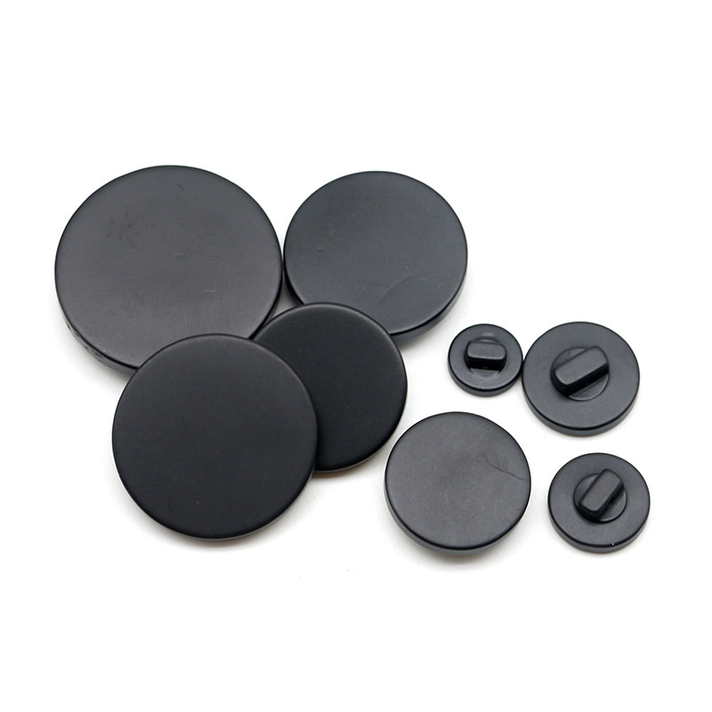 纽扣树脂圆形黑色平面磨砂暗扣女大衣风衣外套纽扣