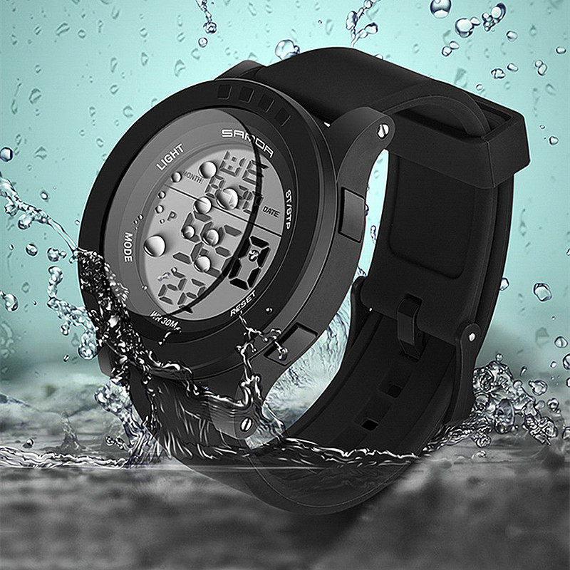 游泳表盘闹钟男表运动秒表计时防水男款概念国产腕表