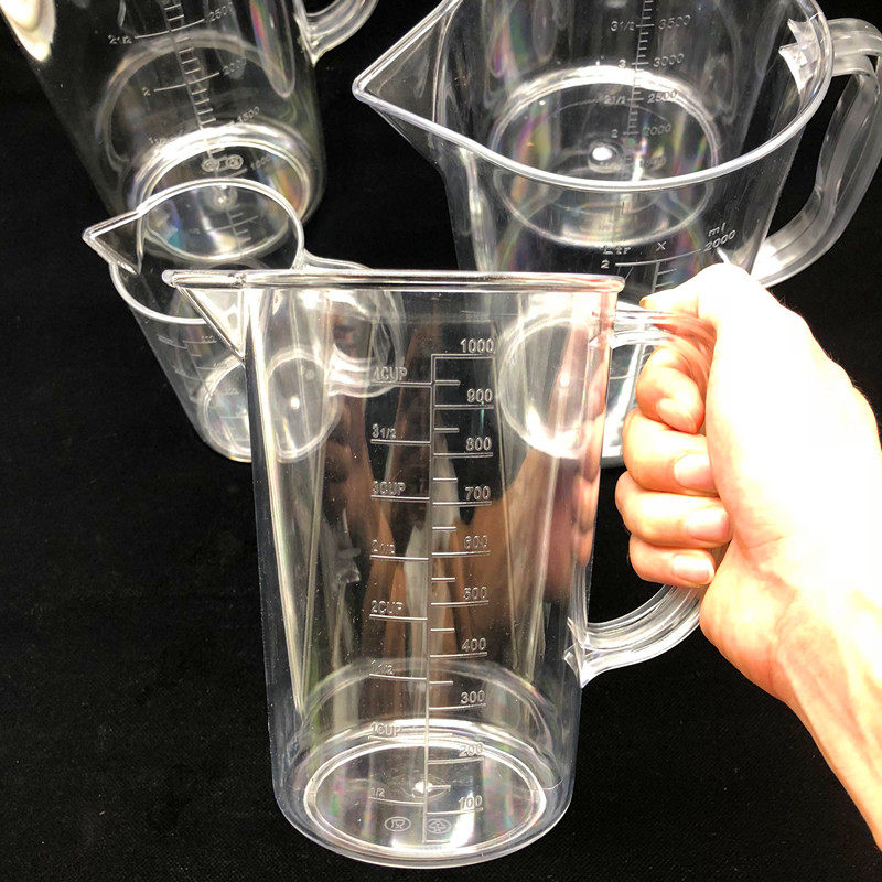 刻度量杯包邮pc不破塑料杯量水杯透明溶液杯子