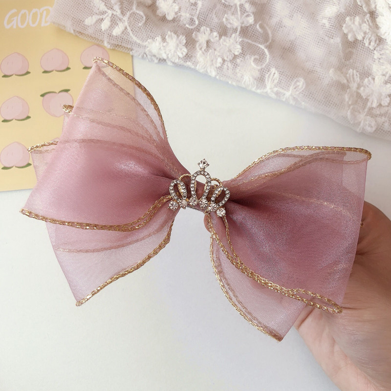 韩国三层蝴蝶结皇冠皇冠发发夹可爱爱宝宝发卡儿童发饰