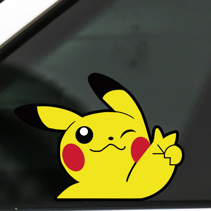 皮卡丘后视镜车门车贴表情包卡通创意可爱动漫遮挡划痕装饰贴纸