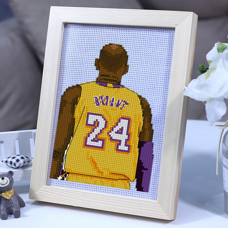 科比十字绣篮球明星星绣球星线绣小型小件新款十字绣套件