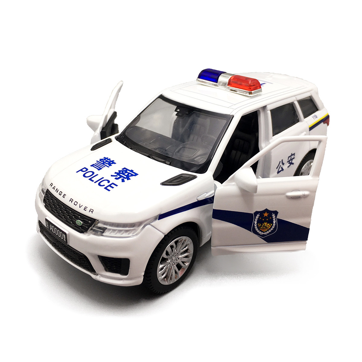 jkm1特警模型车模合金回力开门公安警车越野车模