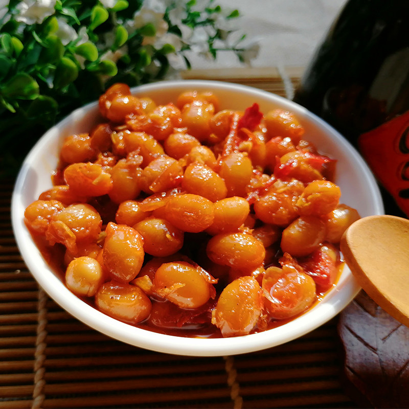 安徽池州特产黄豆农家手工自制香辣辣酱豆子腌制