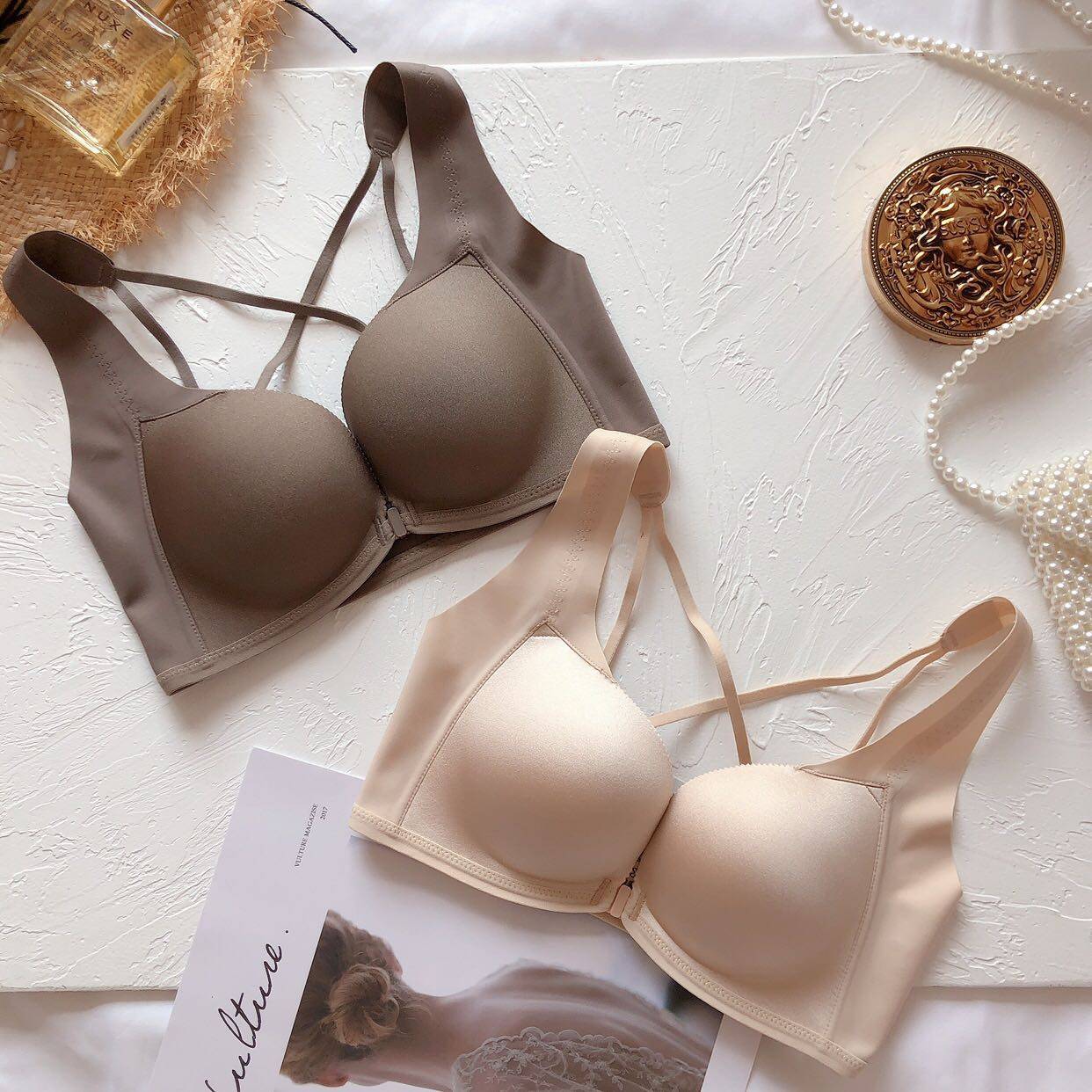 露背前开夏季显大小胸内衣yi包副乳聚拢口碑文胸