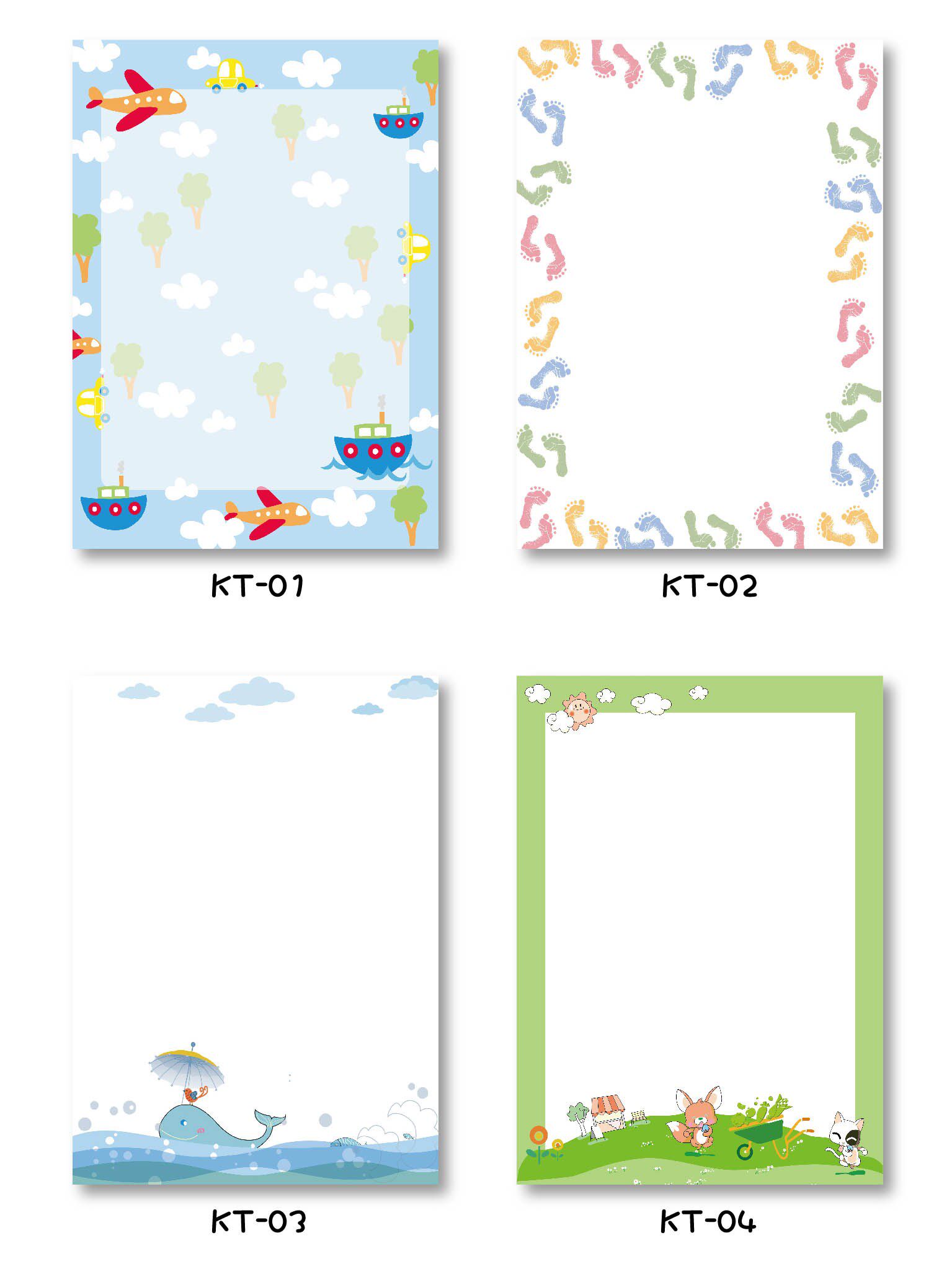 a4卡通彩色打印纸书信彩色图案花边打印纸幼儿园成长档案纸作文