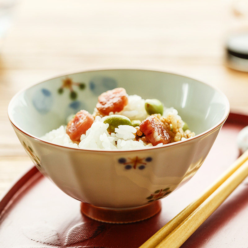 有田烧日式碗餐具家用米饭碗陶瓷碗小碗吃饭碗釉下彩日本高脚碗