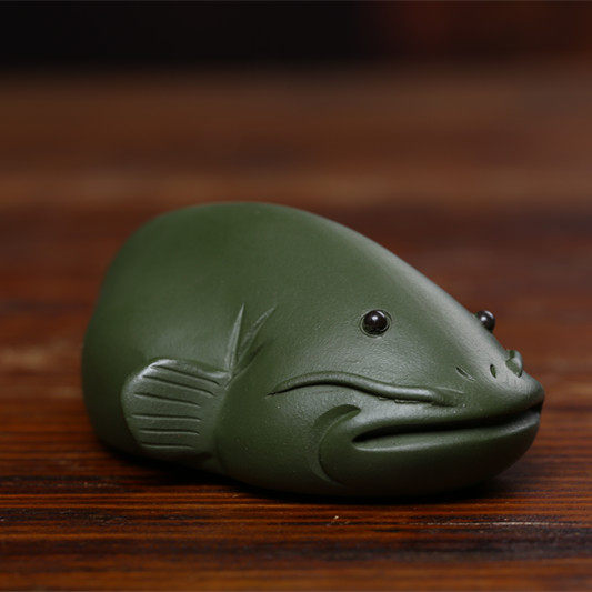 紫砂茶宠年年有余富贵发财鲶鱼手工可养摆件精品茶宠摆件