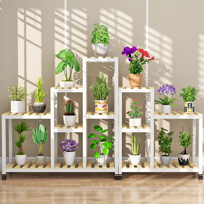 铁艺花架子室内墙角多层省空间置物架阳台客厅落地式花架