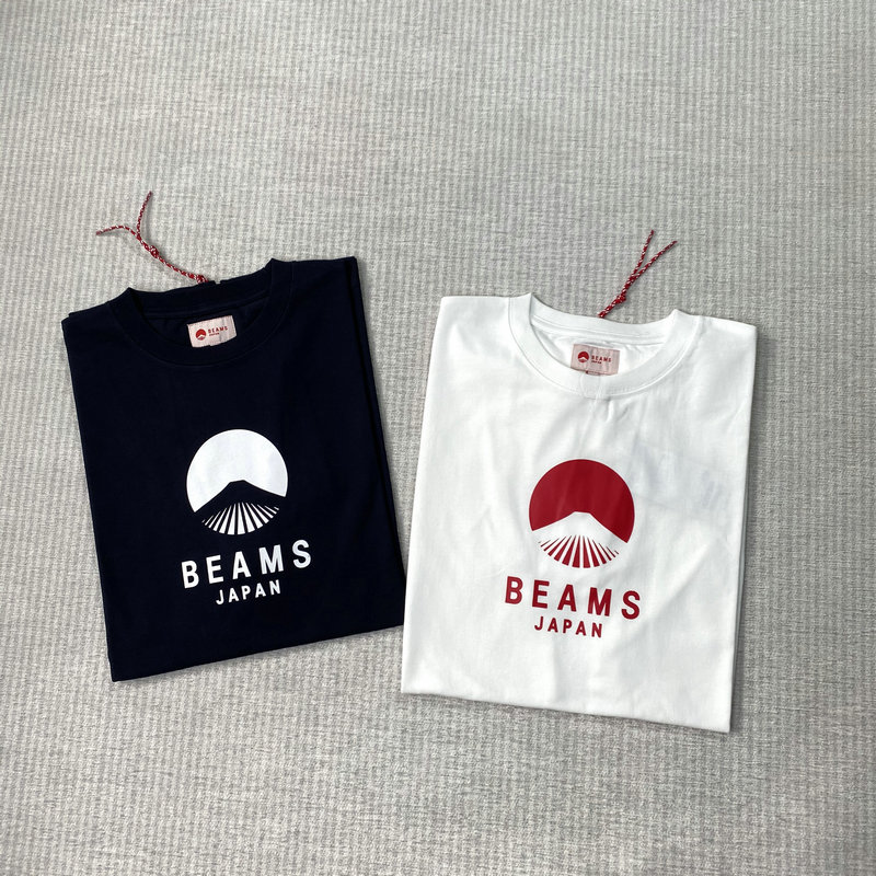 beamsjapan红绳限定富士山日式街头cityboy圆领t恤