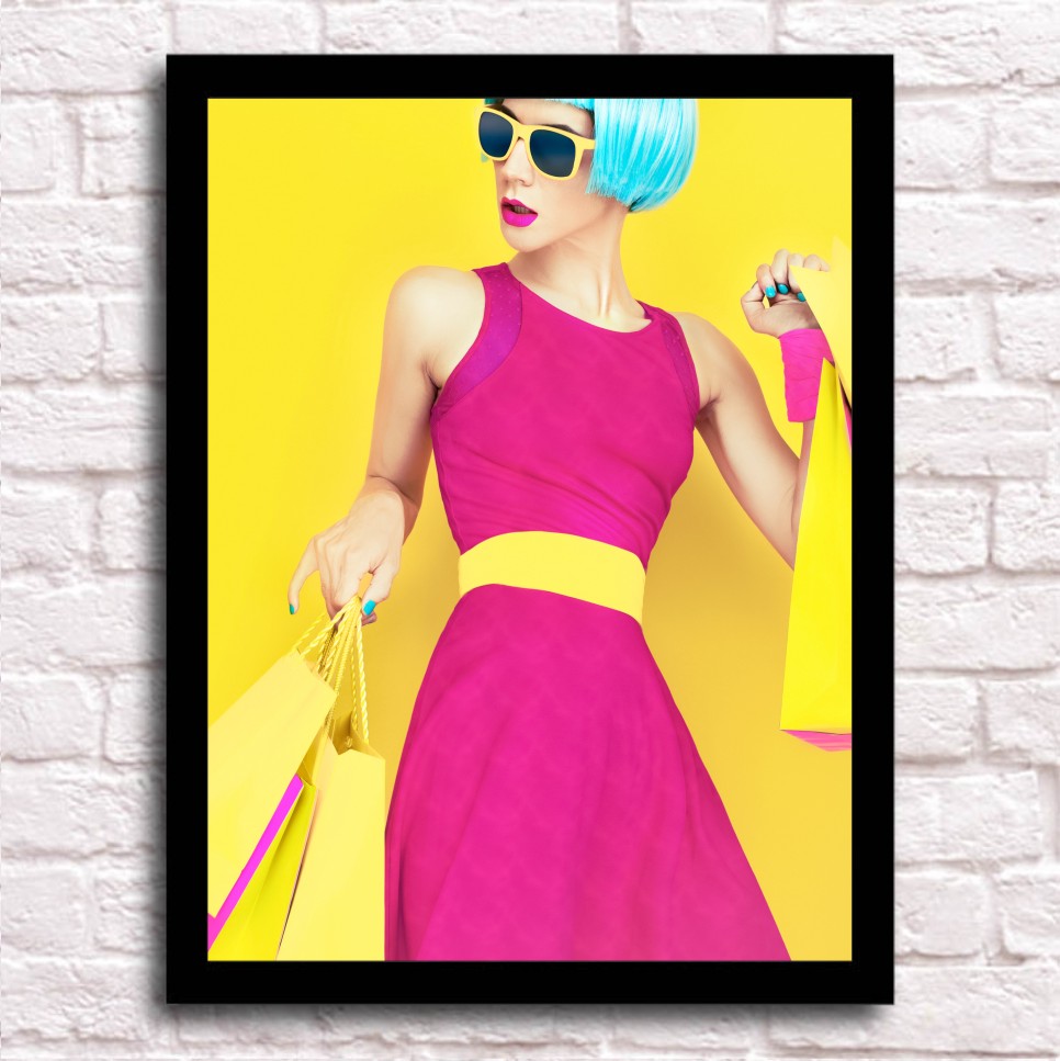 服装店装饰背景墙壁画时尚创意模特女装店挂画橱窗收银台相框挂墙