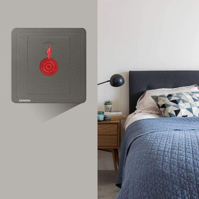 西门子报警器开关面板钥匙致典烟金灰色家用墙壁感应开关