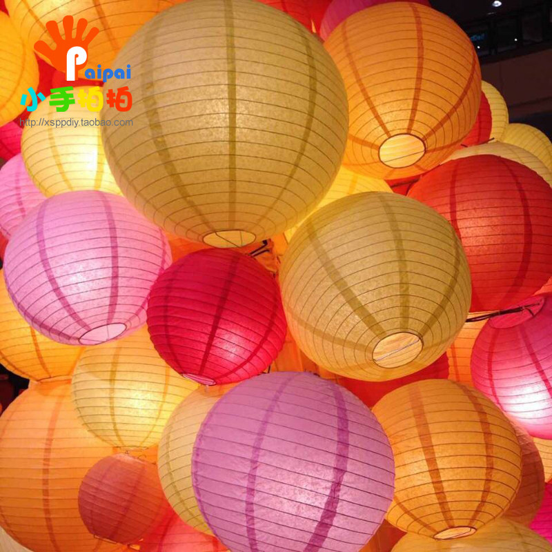 20cm彩色纸灯灯笼学校绘画新年年春节中秋中秋节灯笼