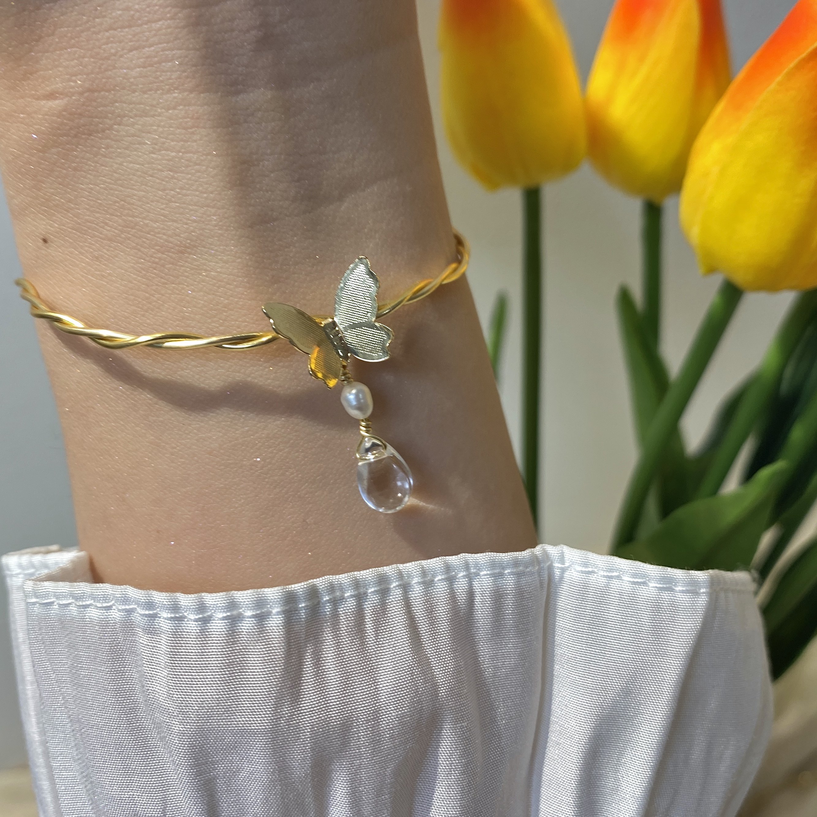 zoobe原创蝴蝶水晶仙女手链ins风仙复古手链