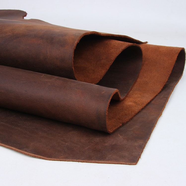 皮料马皮变色头层牛皮真皮整张油蜡皮革面料海绵垫