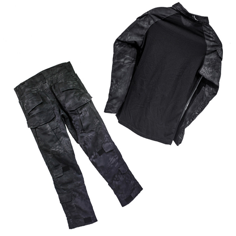 户外登山野营旅行行军黑色蟒纹服作训服野战作训外套