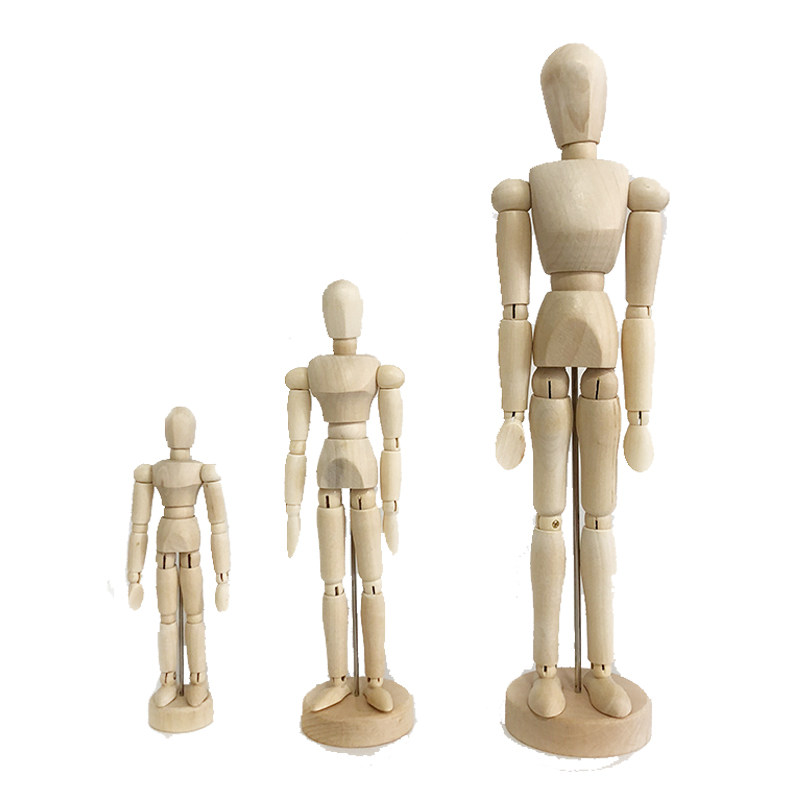 12寸大号木头人 美术细描临摹人偶 漫画速写临摹人体小木人10寸