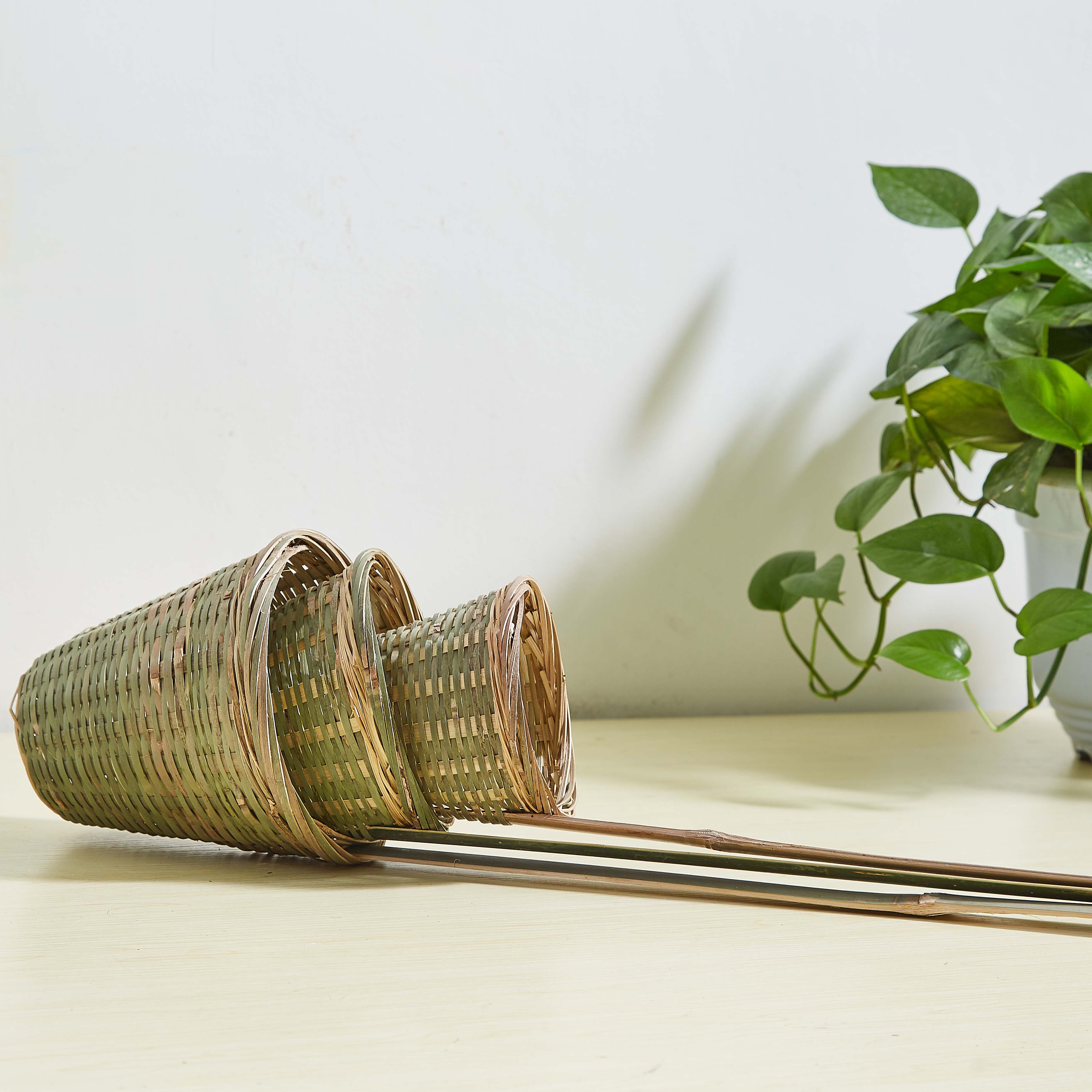 竹编漏勺火锅麻辣烫米粉烫勺面捞漏斗烫冒菜竹漏勺