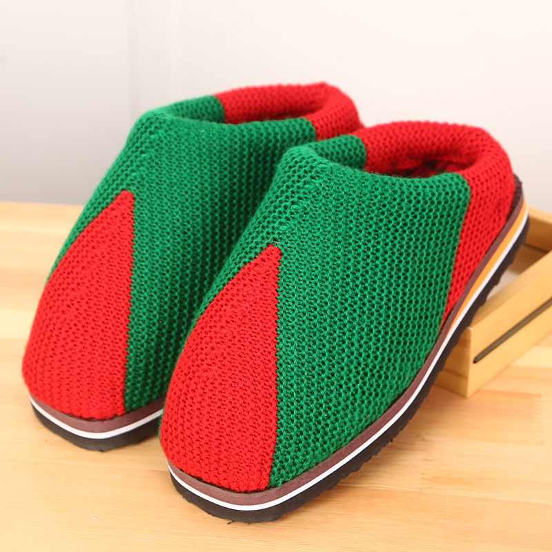 手工毛线鞋拖鞋成品农村手工棉鞋勾线拖鞋男女款针织拖鞋家居鞋