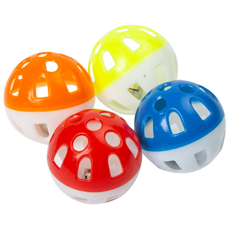 玩具塑料彩色响铃宠物发声铃铛猫猫咪橡胶球