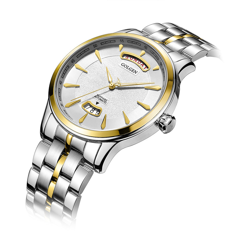 古尊男表精钢手表男士腕表防水商务自动机械表手表男16007