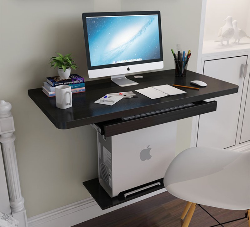 电脑桌壁挂飘窗台式桌架墙上卧室挂墙电脑桌