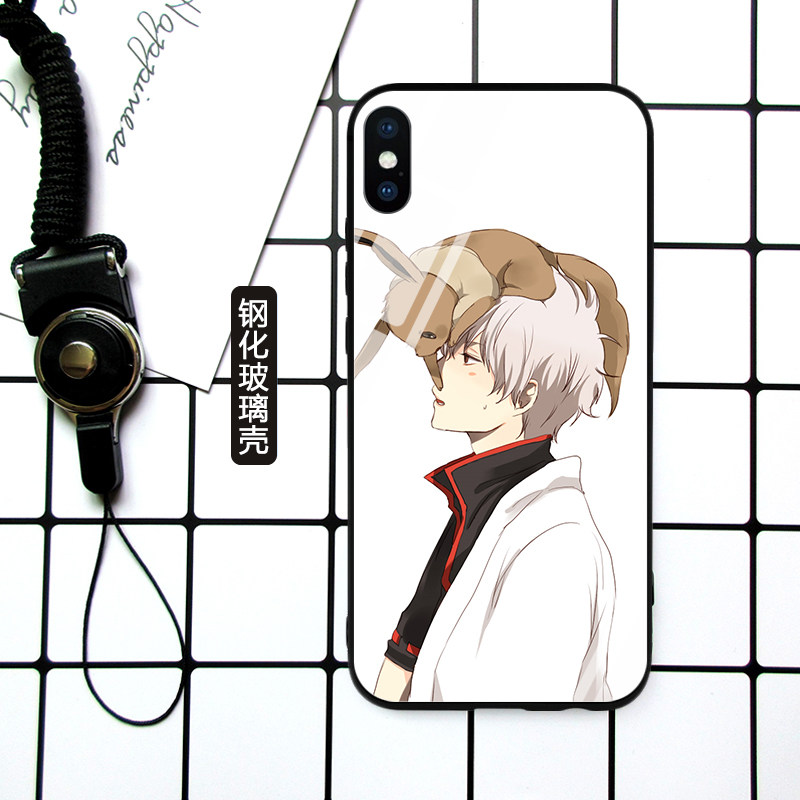 银魂手机壳适用于小米9pro8sek20坂田银时玻璃手机保护套