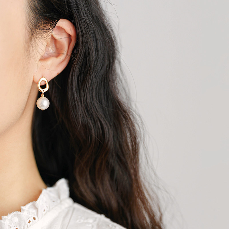 施华ins耳环大气高级简约复古耳钉洛珍金属耳钉