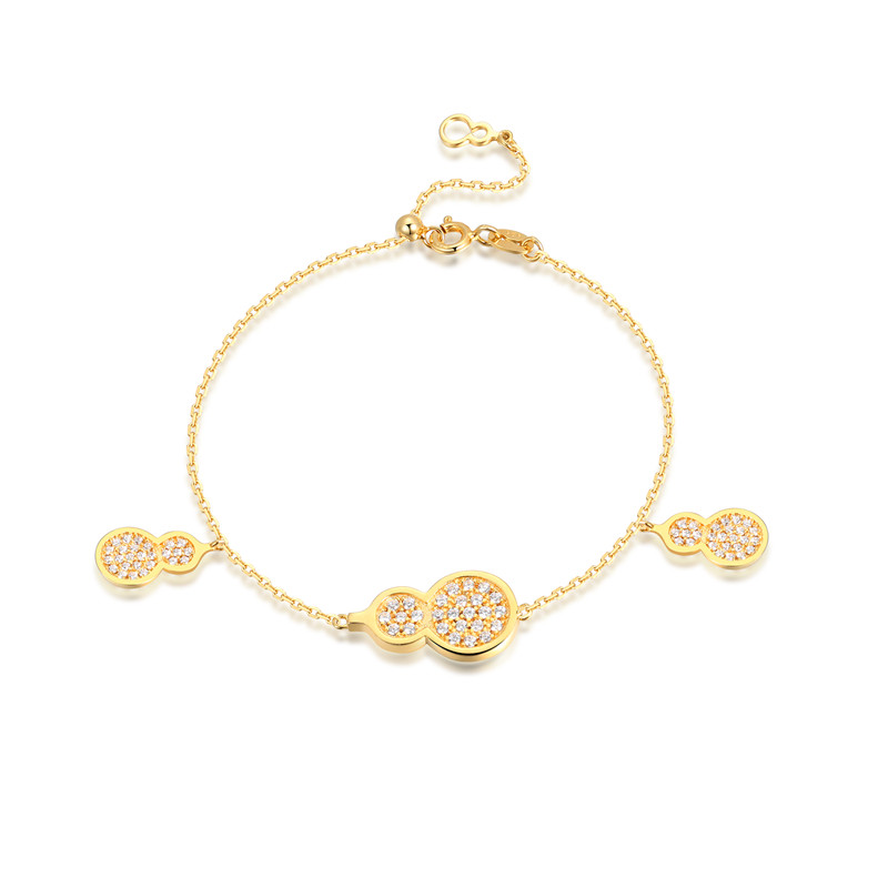 故宫宫廷文化三福葫芦纯银手链美颂手链