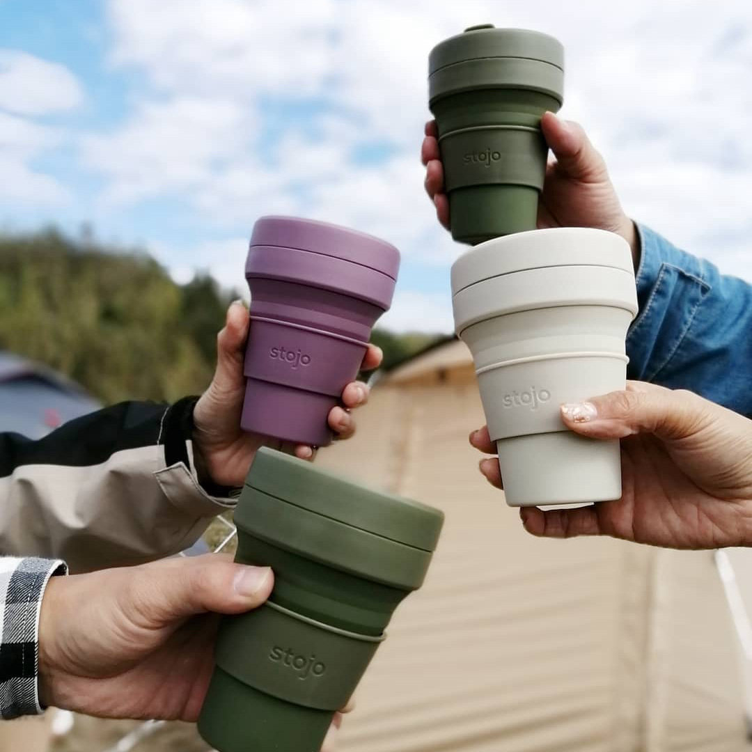 美国stojo便携旅行随行折叠压缩咖啡杯环保logo随手杯