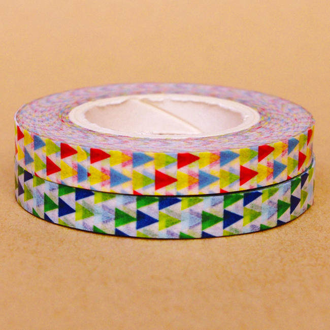 现货日本正品funtape学研三角几何绿树三角形胶带胶带