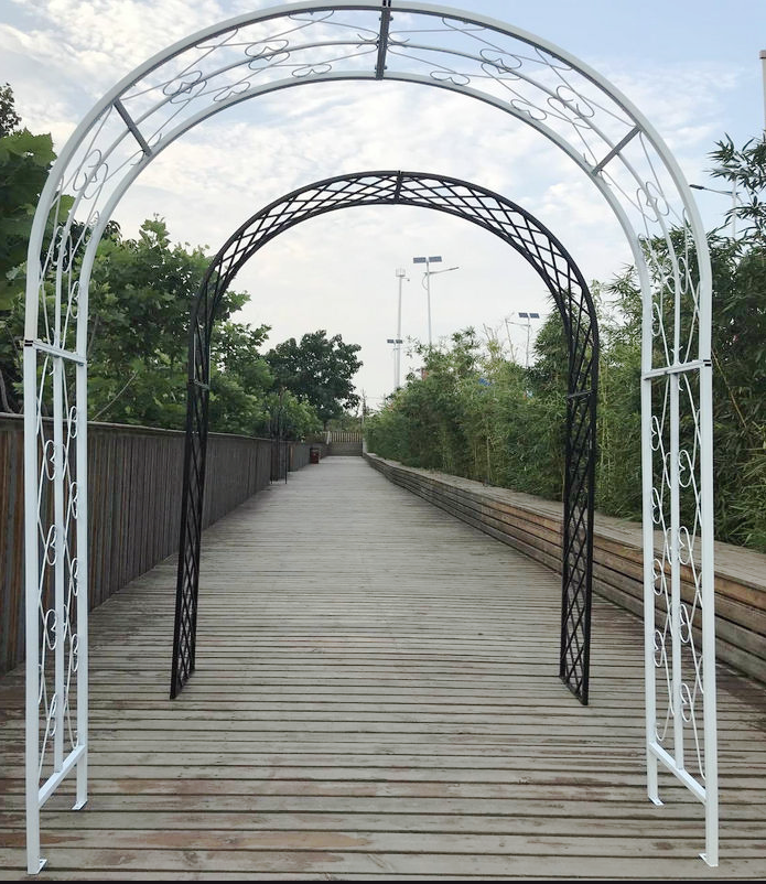 欧式铁艺拱门架子草坪婚礼鲜花爬藤花架韩式花门新款婚庆道具布置