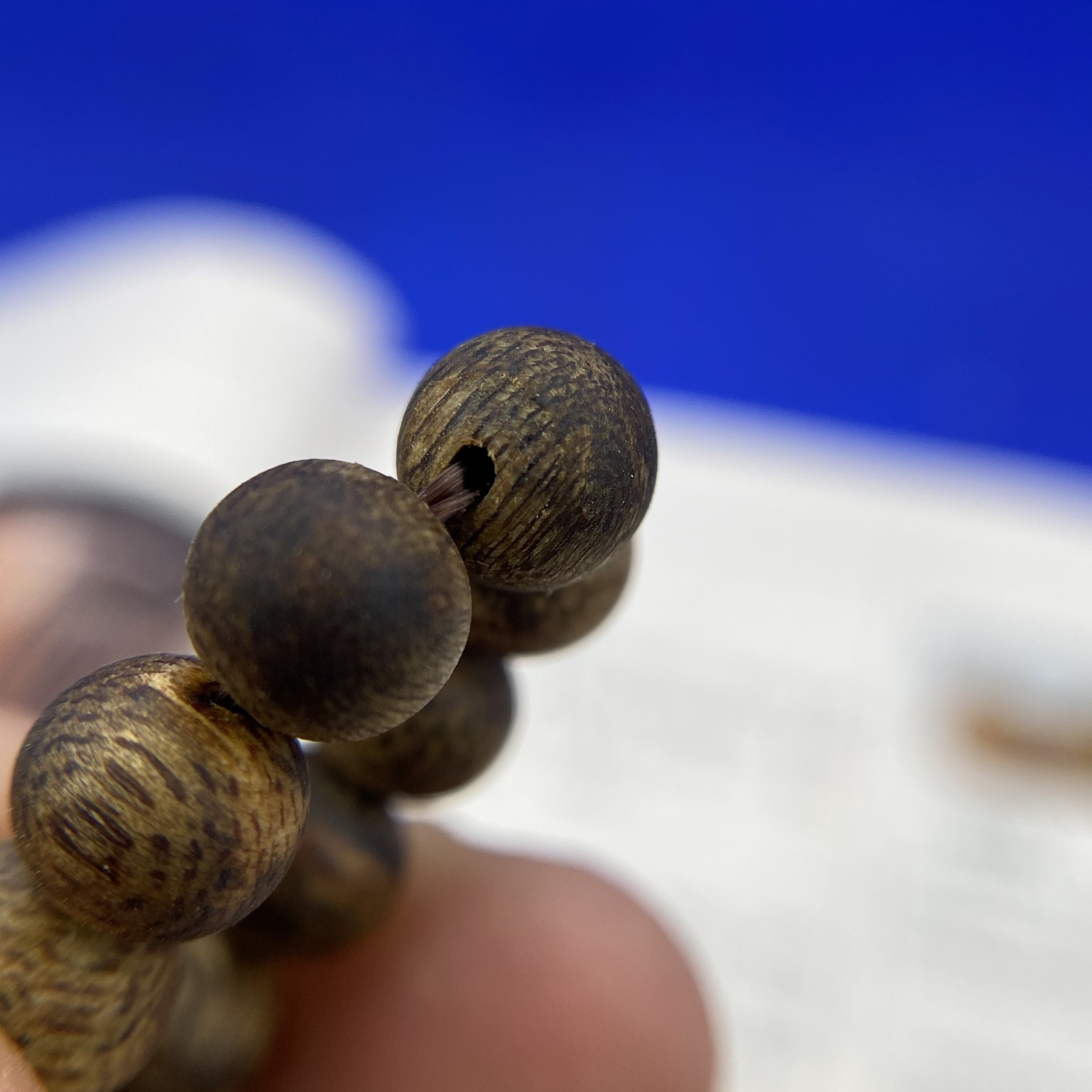 6mm沉水珠棋108颗棋楠99分紫奇全黑手串沉香香薰香料