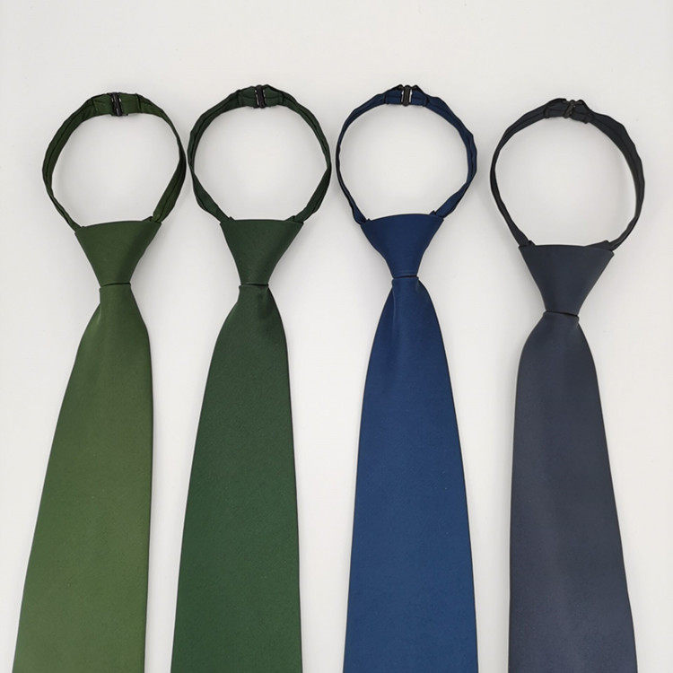 领带真品常服男女绿色拉链链式快拉领带夹挂脖领带