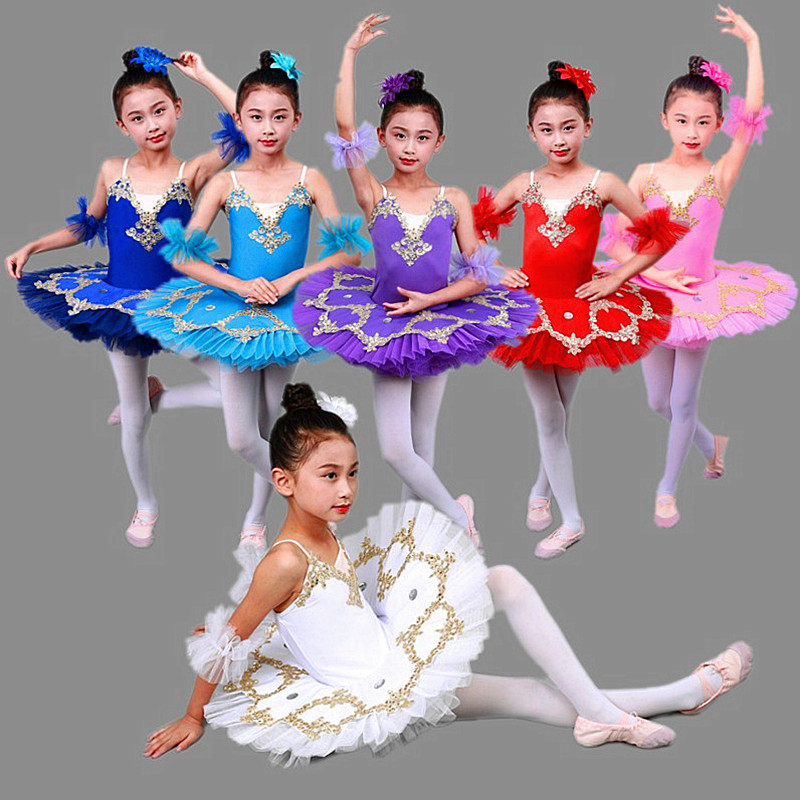 儿童芭蕾舞蓬蓬纱裙小天鹅吊带舞蹈练功女童演出服儿童演出服