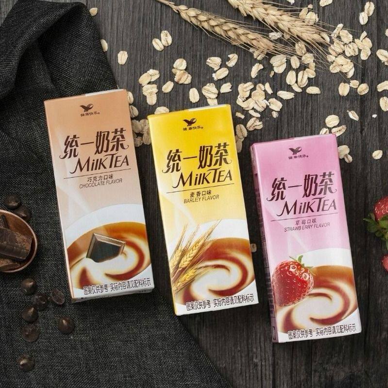 特价统一奶茶250ml24盒整箱麦香巧克力草莓三口茶饮料