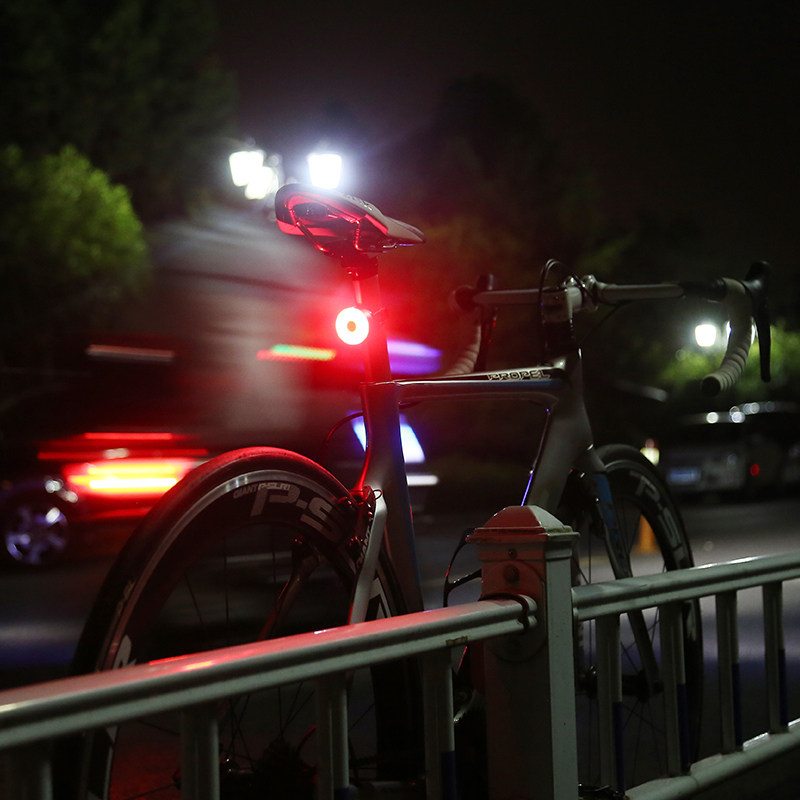 自行车尾灯夜间警示usb充电山地高亮闪光灯骑行装备自行车灯