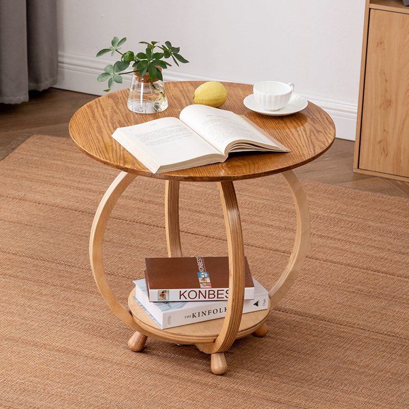 实木北欧轻奢现代简约时尚茶几咖啡店卧室木质几原角几