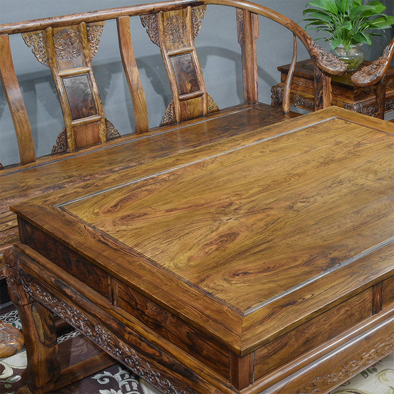 沙发中式实木斑木越南大叶黄花梨清香木皇宫圈椅实木沙发