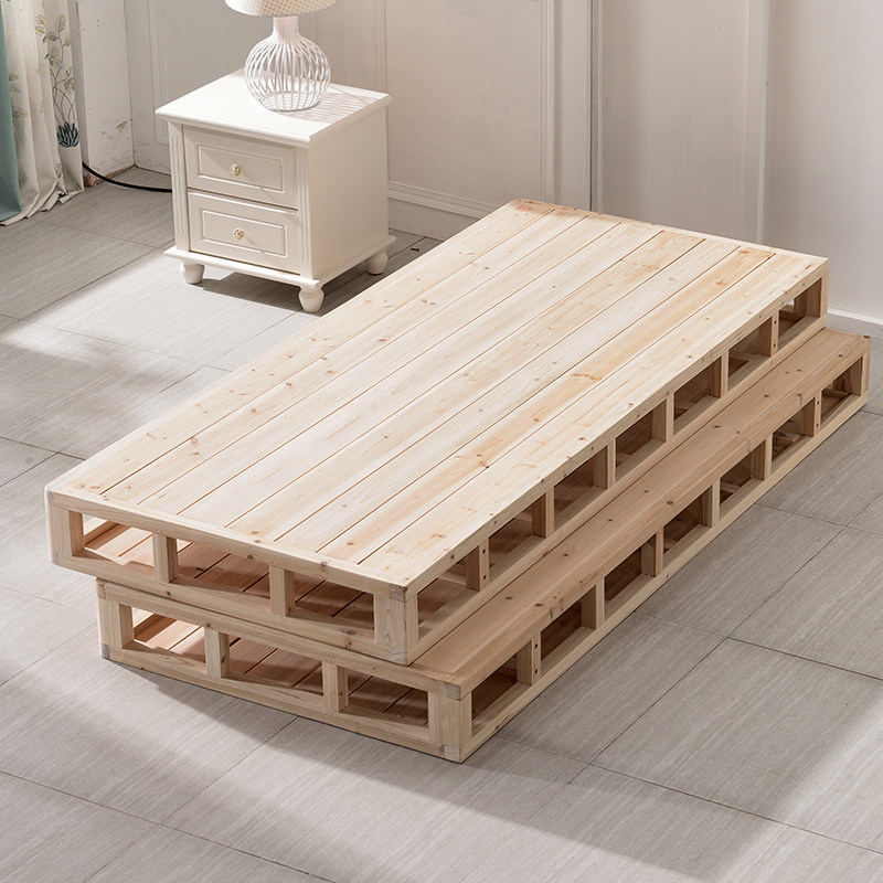 折叠硬板床垫护腰椎 护脊椎床板1.8米实木双人席梦思排骨架床架定