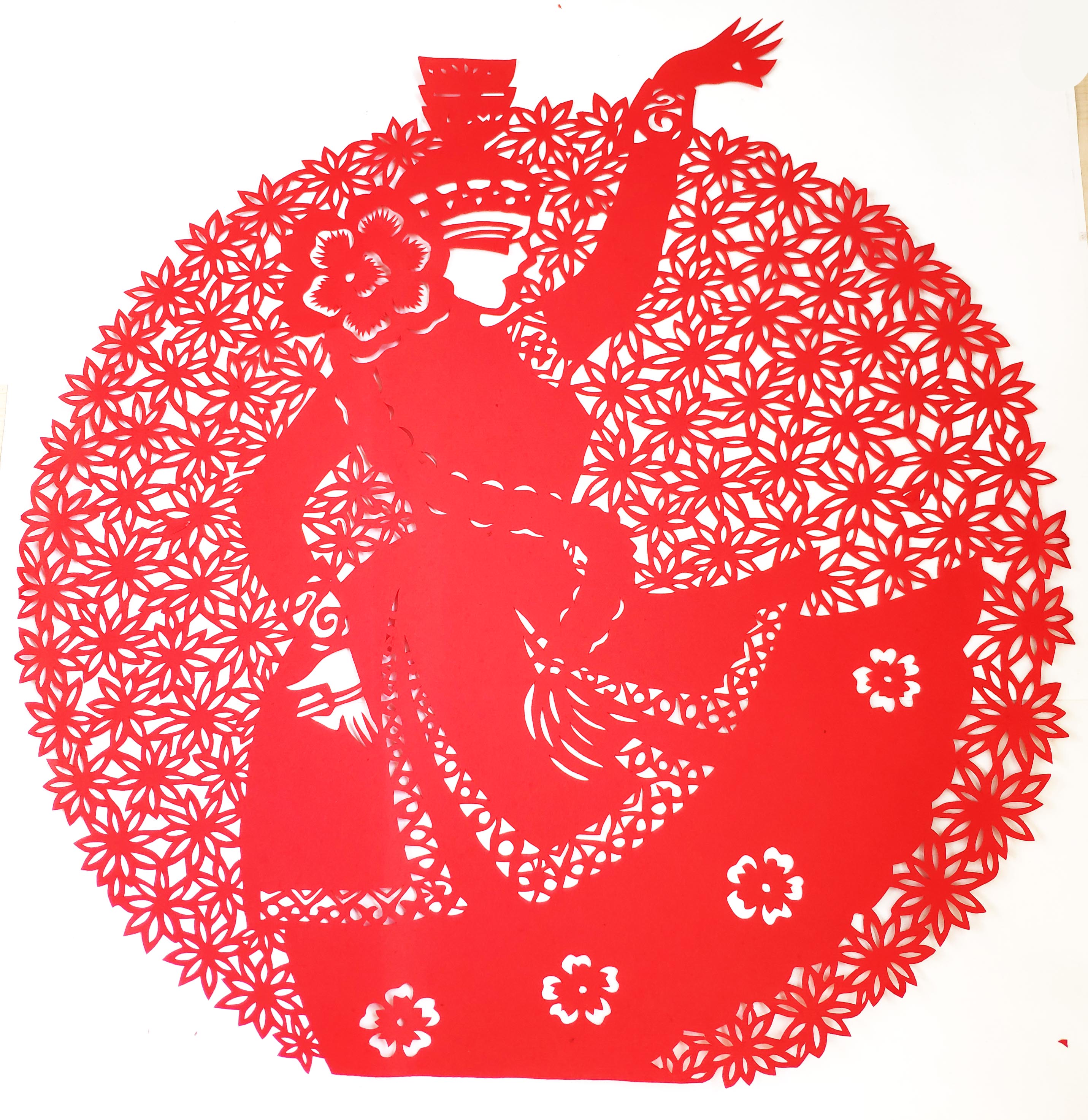 骑马 舞蹈 射箭人物蒙古族风情风俗剪纸窗花装饰画贴纸纯手工红纸
