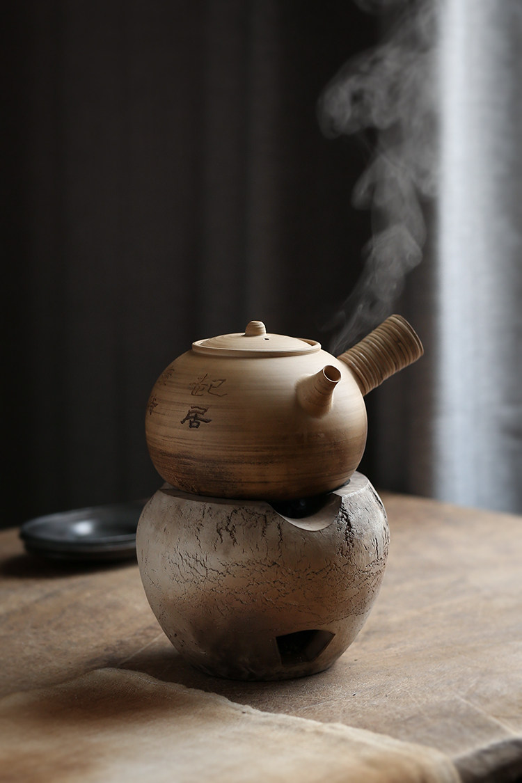 潮州工夫茶白泥砂铫汤沸日本手炭炉玉书畏侧把壶凉茶壶