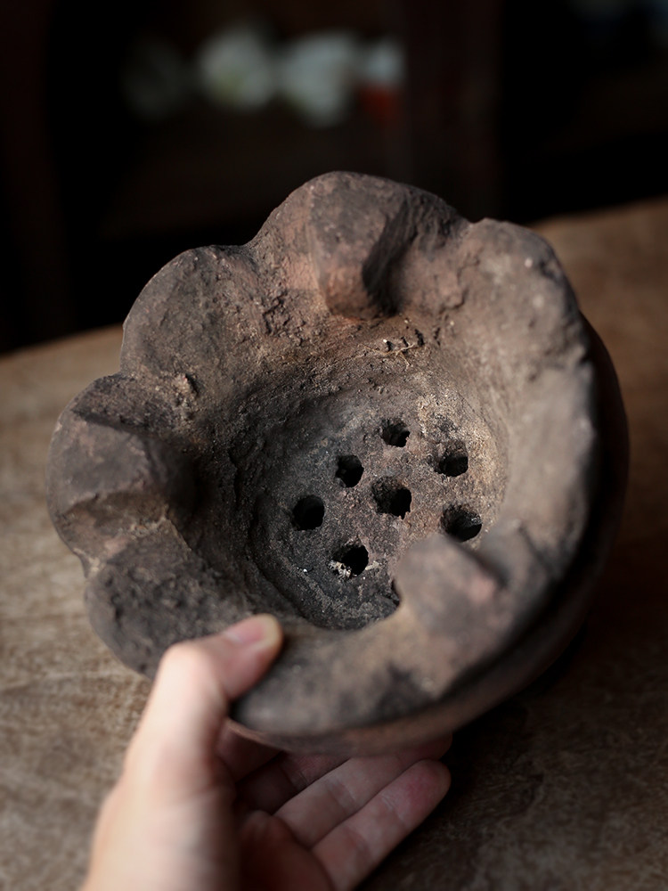 民国国老物件红泥炭炉古朴风炉凉炉茶炉砂铫功夫茶具