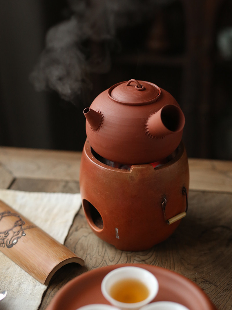 急须砂铫陶壶烧水壶炭炉红泥工夫茶圆壶茶壶火炉茶壶