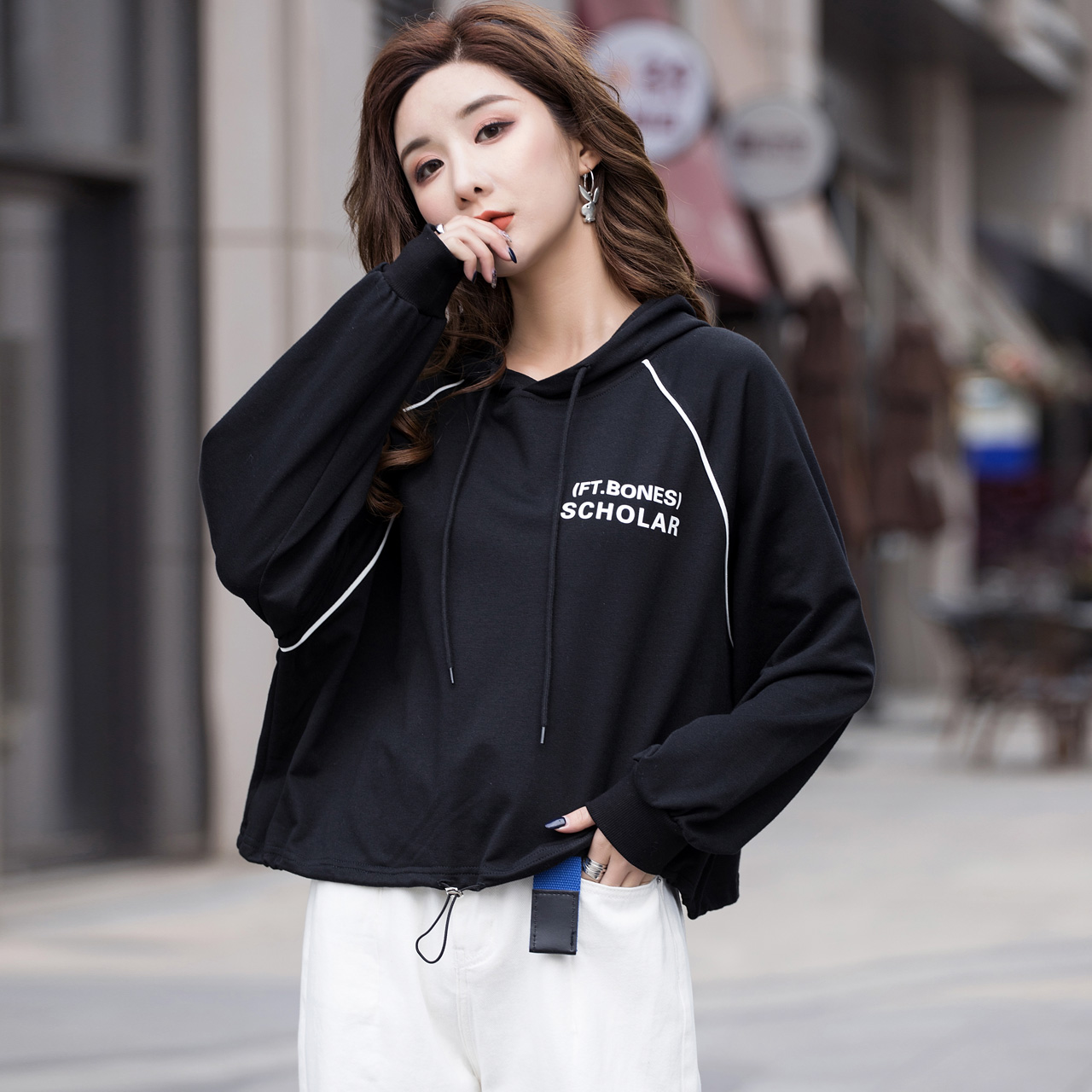 短款卫衣女2022年新款春秋秋季薄款ins小款上衣卫衣