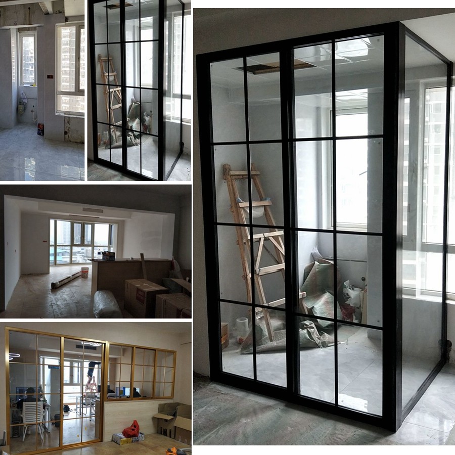 移门异型拐角拼格厨房客厅阳台钢化玻璃卫生间隔断厨房门